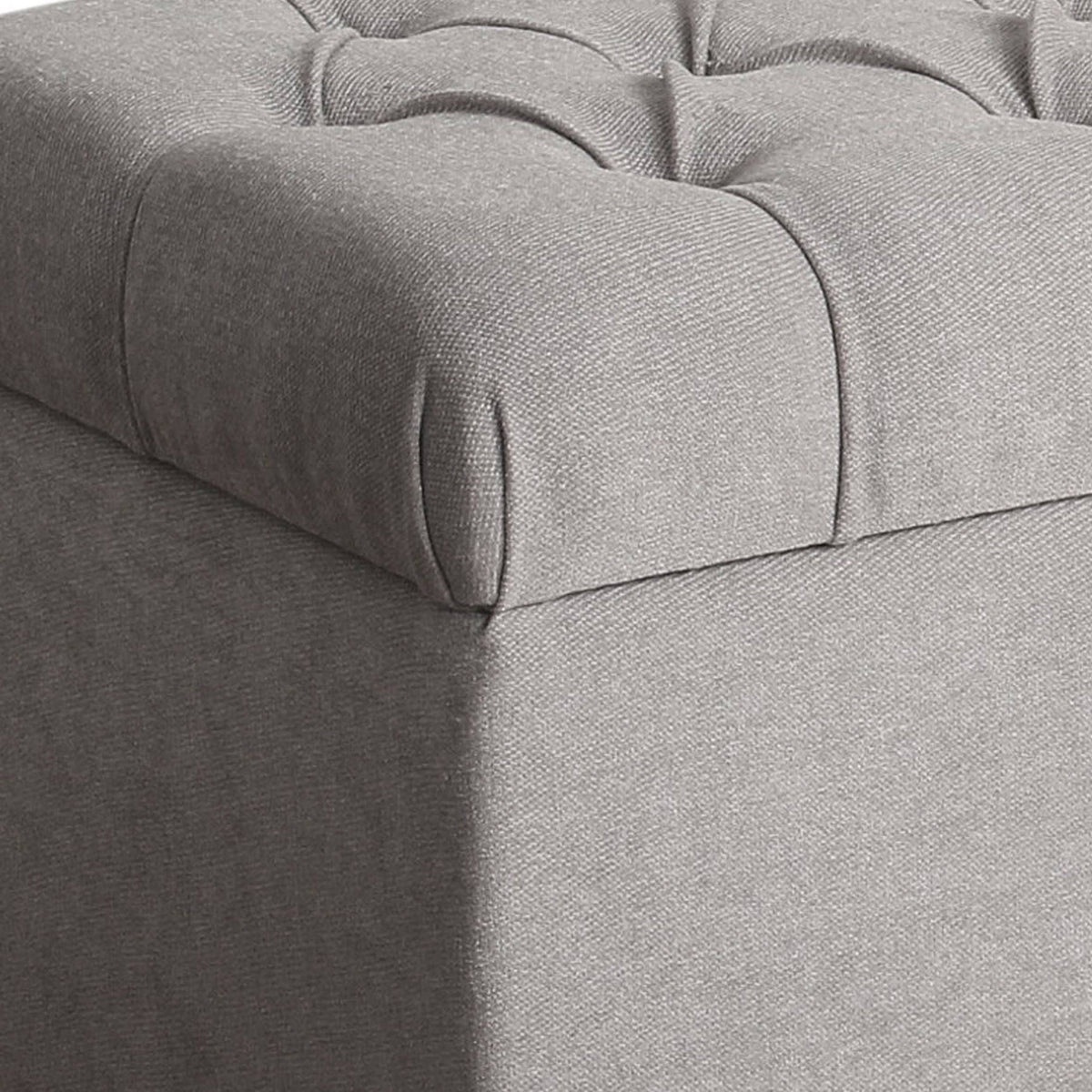 Gray and Brown Fabric Upholstered Storage Bench K777