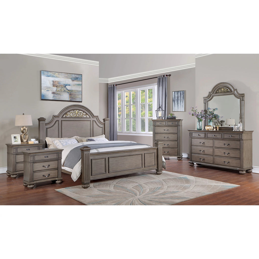 Grey Wood 6-Piece Eastern King Bedroom Set G972