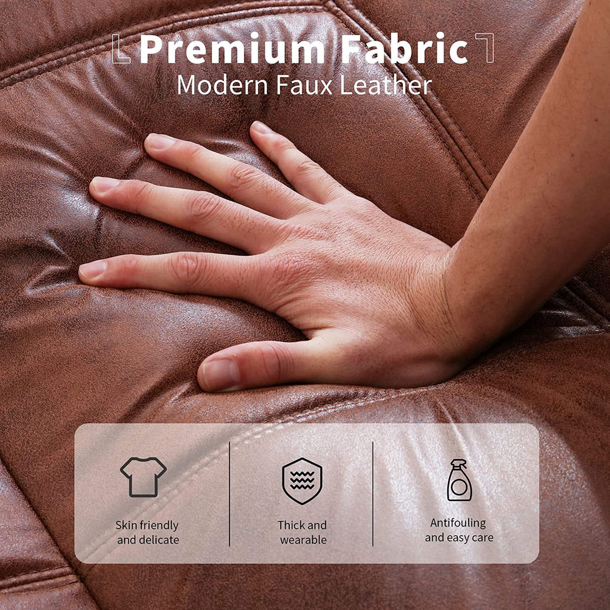 Leather Convertible Memory Foam Futon Sofa Bed with Mattress D155