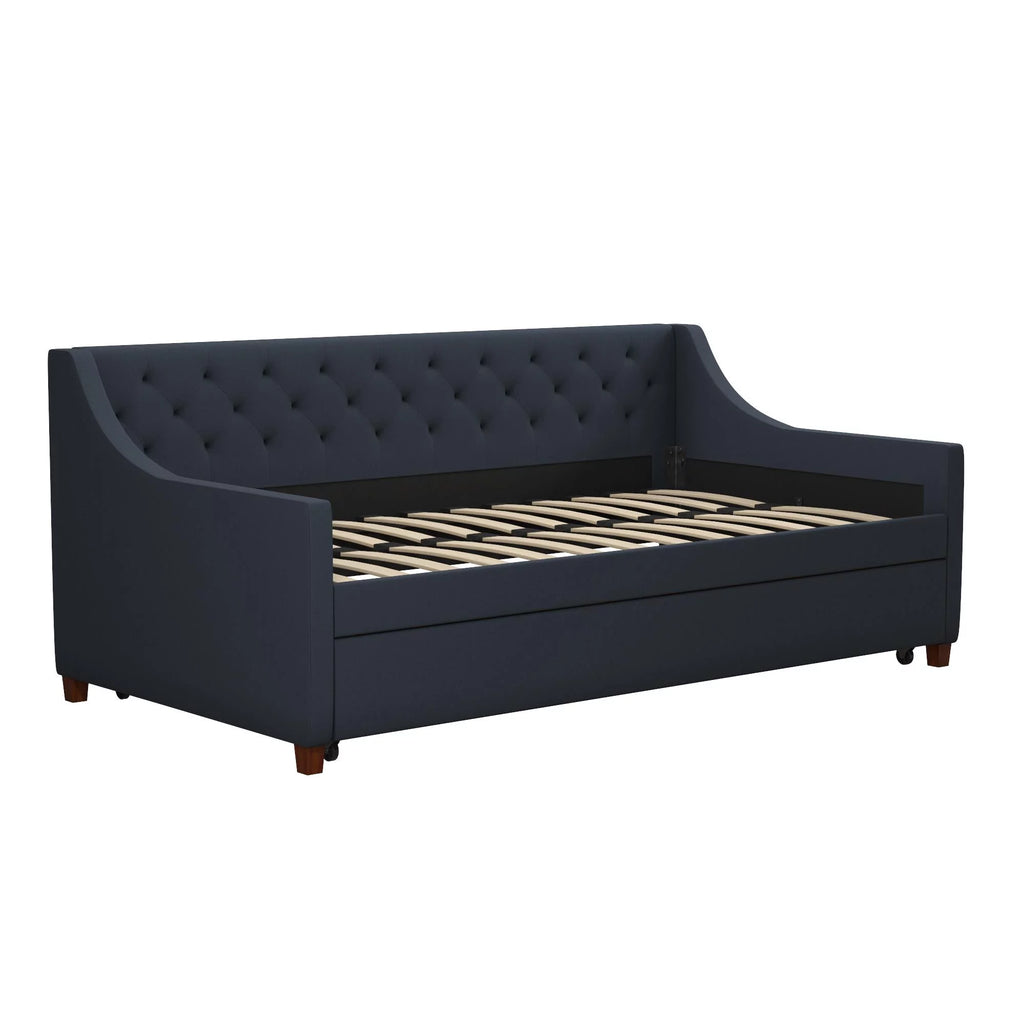 Blue Linen Daybed and Trundle V366427