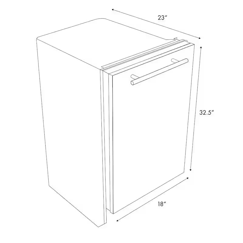 Black Stainless Steel 18 in. 6-Cycle Compact Dishwasher with 2 Racks J421