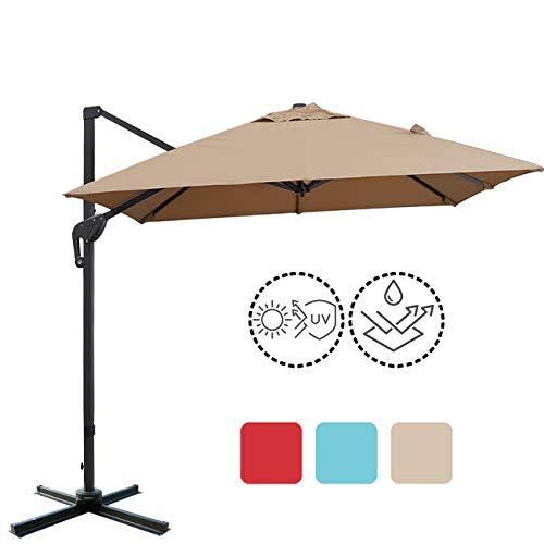 10x10ft Square Cantilever Patio Umbrella with Tilting System X6477
