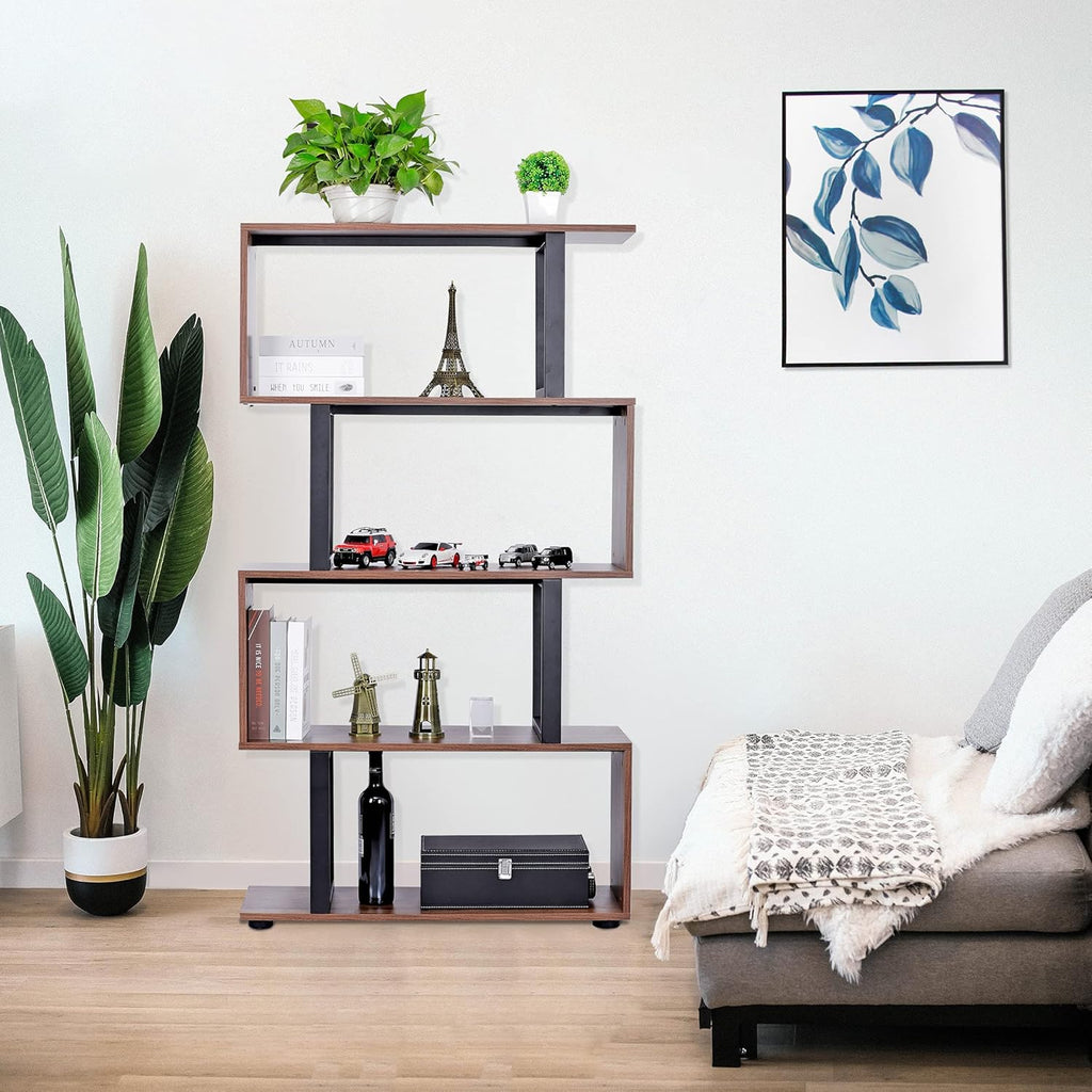 5-Tier S-Shaped Industrial Bookcase E8893