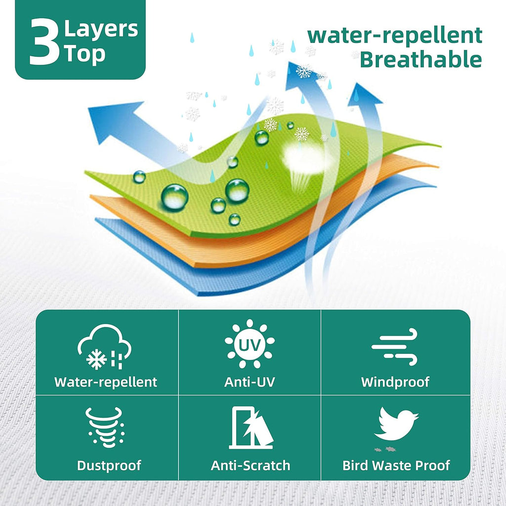 40'- 44'L 3 Layers Polypro Anti-UV Waterproof Breathable Ripstop Camper Cover Y3821