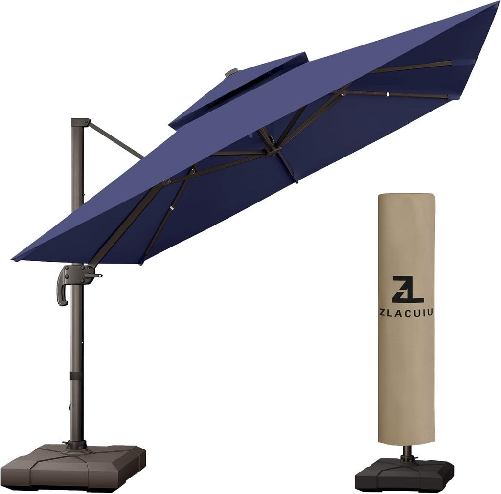 10FT Beige Aluminum Cantilever Patio Umbrella L37117