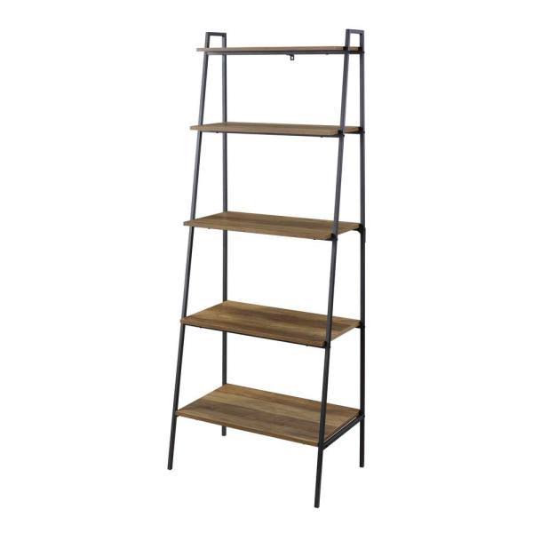72 in. Reclaimed Barnwood Ladder Bookcase T9062