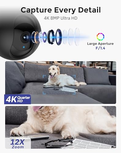 5MP Indoor Pan/Tilt Security Camera with Night Vision F809
