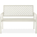 Indoor Outdoor Steel Garden Bench with Geometric Backrest O472