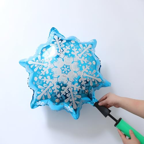 Blue Snowflake Balloon Garland Arch Kit with Silver Blue White Latex Balloons L6811