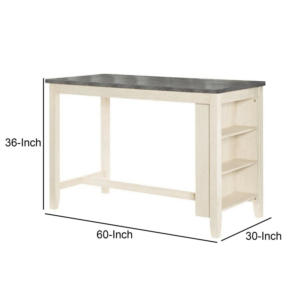 60 Inch 2 Tone Wood Counter Height Table M4802