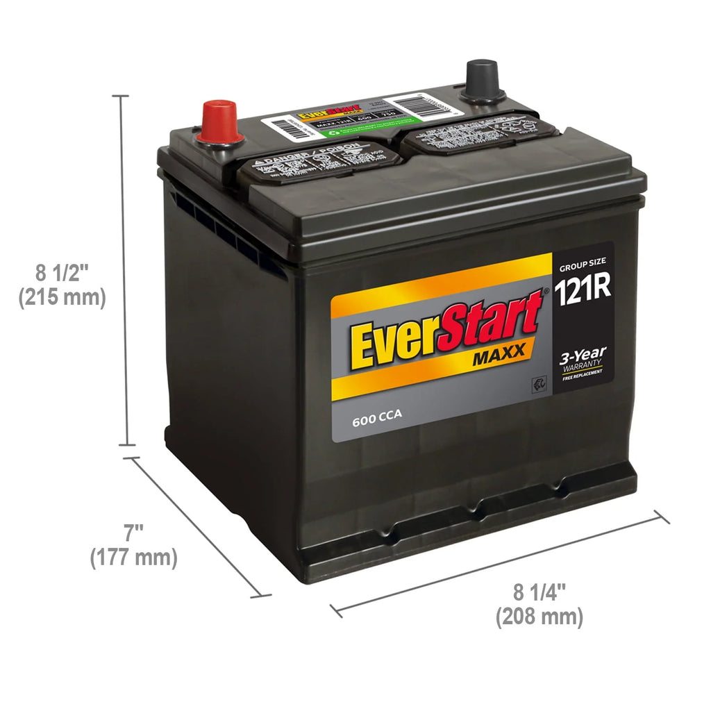 Lead Acid Automotive Battery, Group Size 121R 12 Volt, 600 CCA A7336