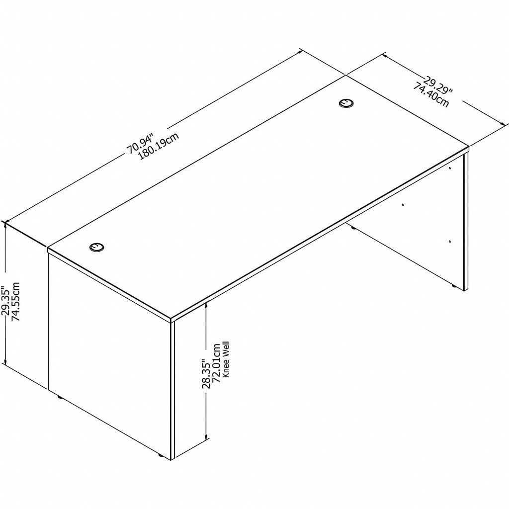 72W x 30D Office Desk in Storm Gray Engineered Wood V85683