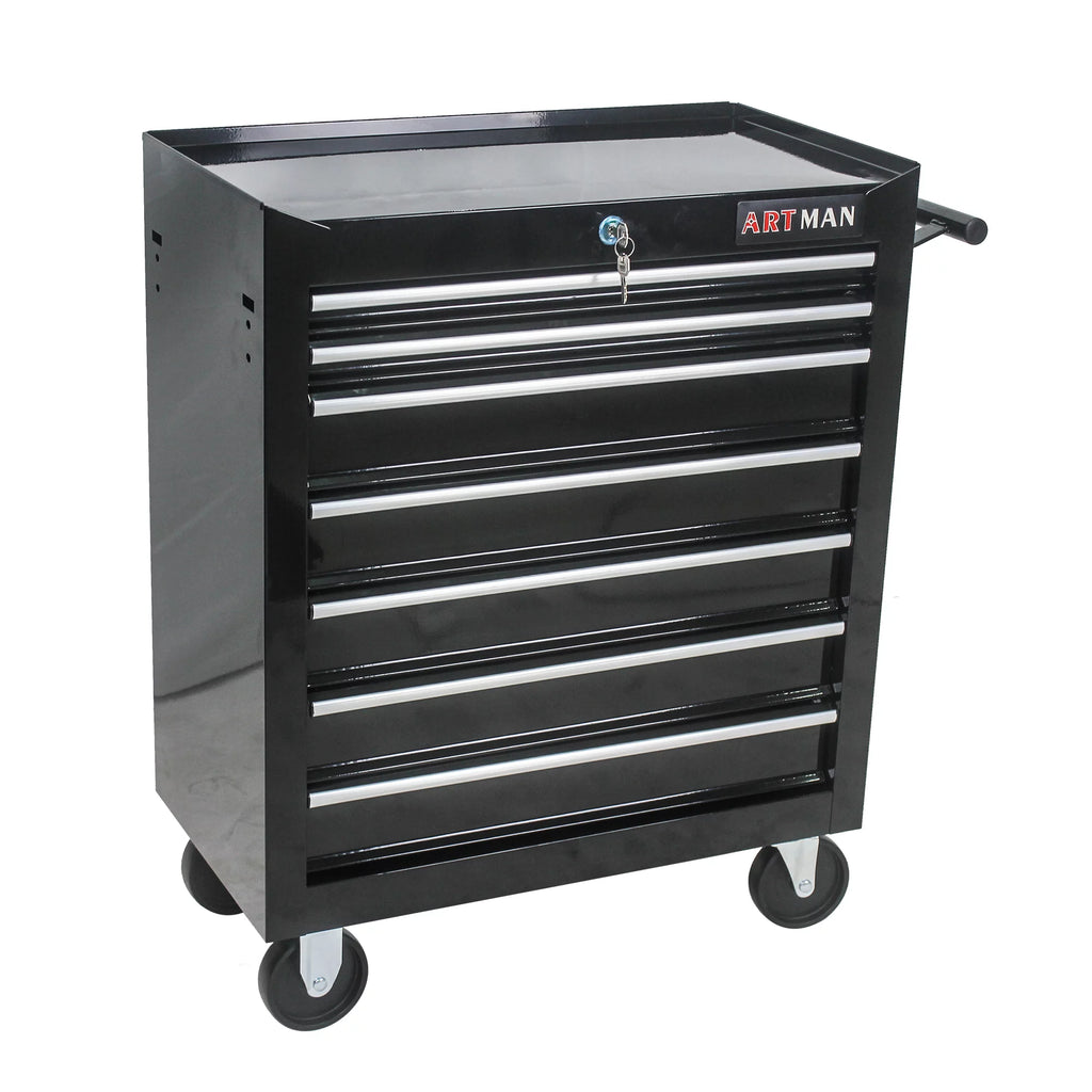 Red 7 Drawers Rolling Tool Chest Cabinet with Wheels X484837
