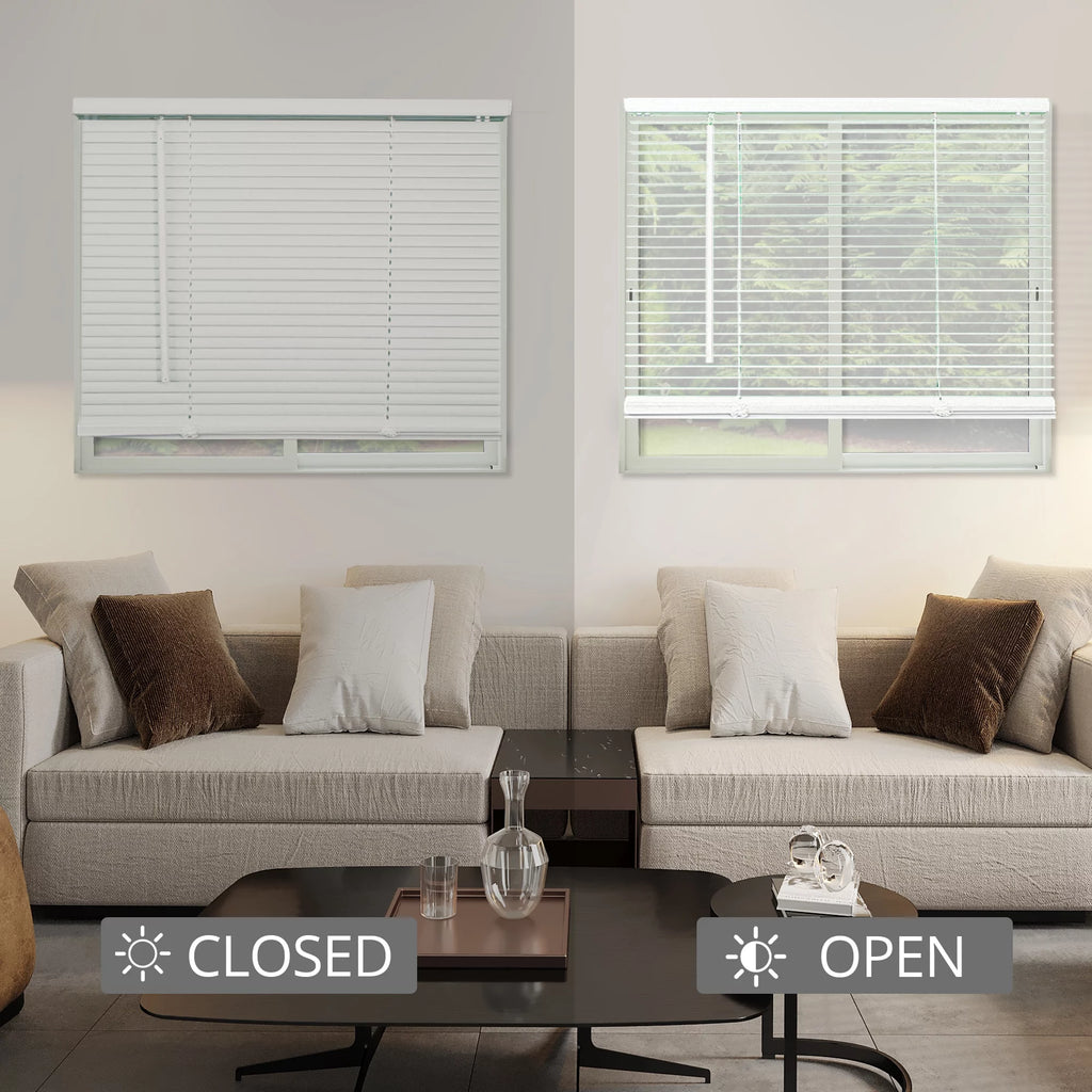 Cordless 1-Inch Vinyl Mini Blinds Gloss White 70"W X 48"H A870