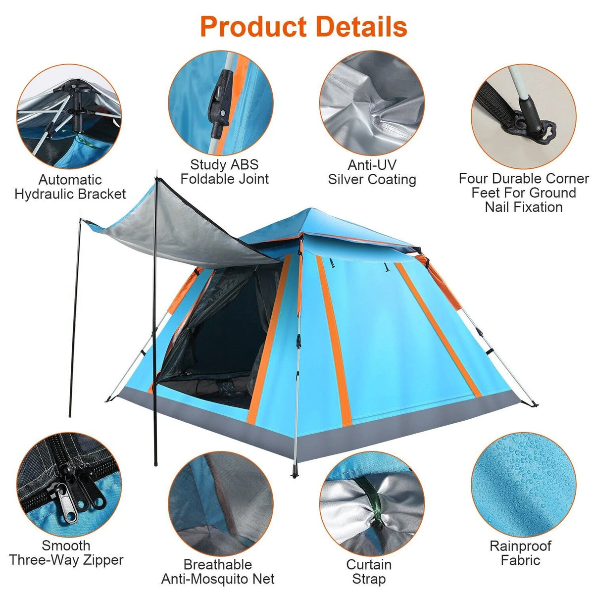 3-4 Person Pop Up Outdoor Camping Tent G18086