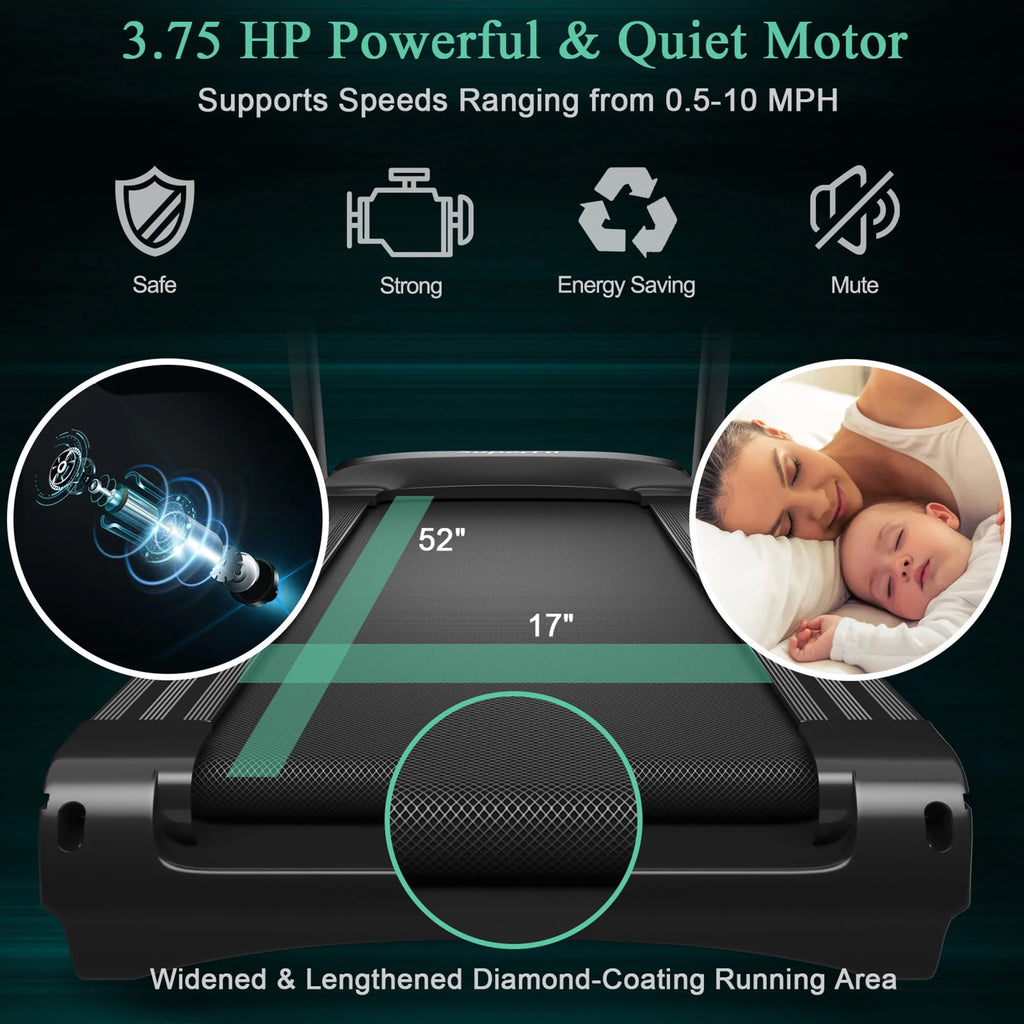 3.75HP Folding Treadmill with 15% Automatic Incline A698204