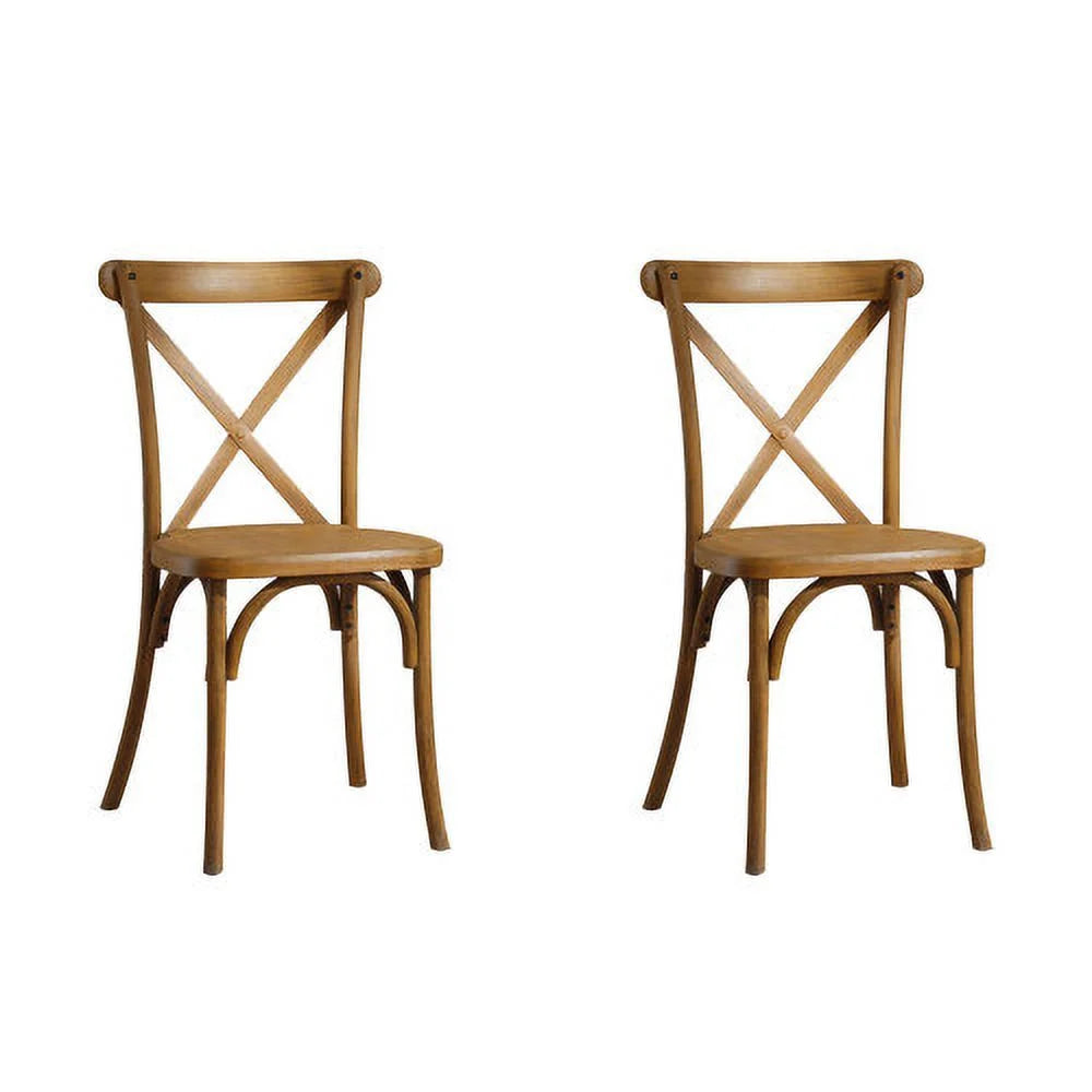 2-Pack Natural Resin X-Back Dining Chair G799
