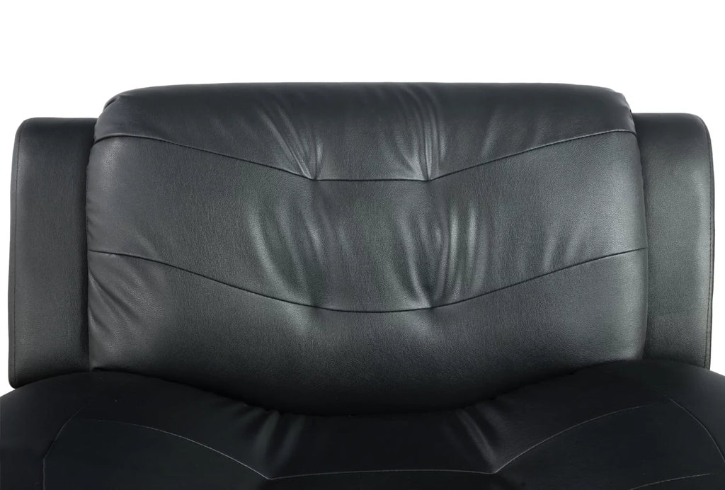 3 Piece Faux Leather Sofa Loveseat and Chair Set Black M1906