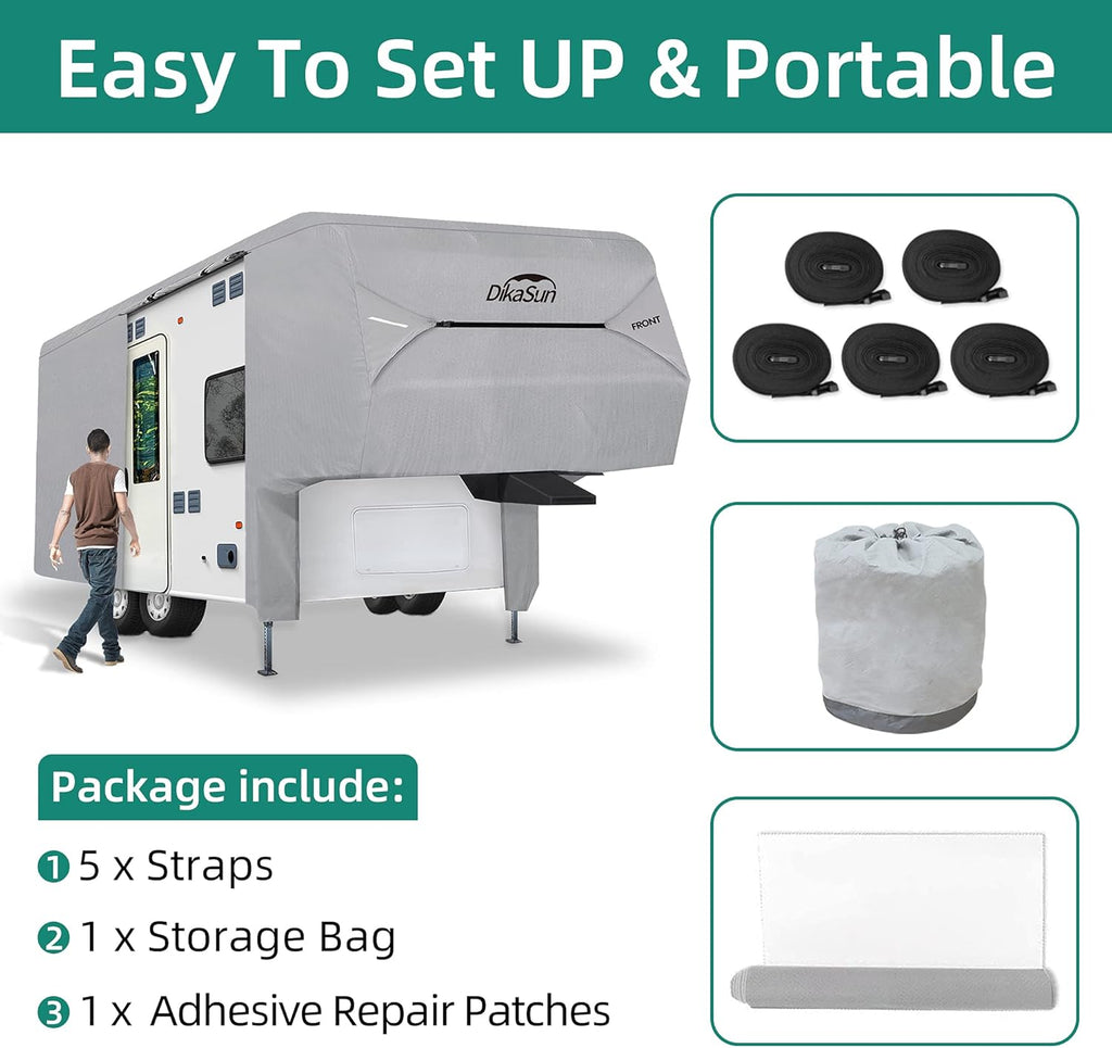 40'- 44'L 3 Layers Polypro Anti-UV Waterproof Breathable Ripstop Camper Cover Y3821