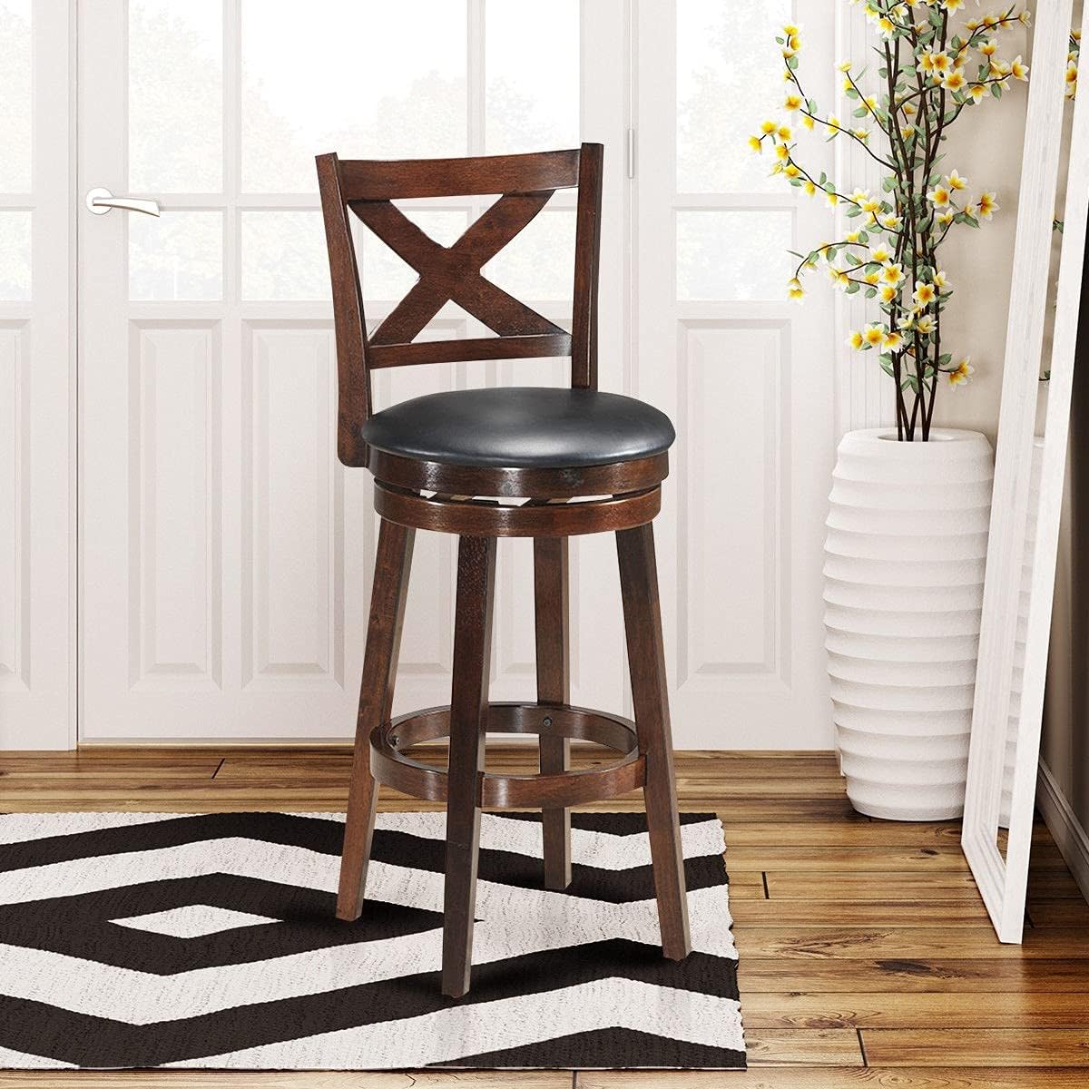 29 Inch Cappuccino Swivel Barstool Set of 2 I6481