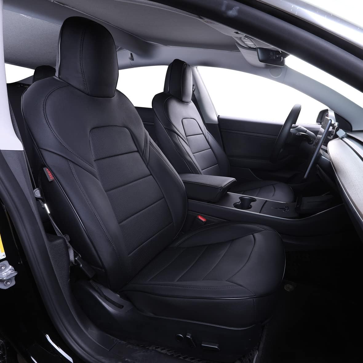 Custom Fit Full Set Car Seat Covers Leatherette Black J8864