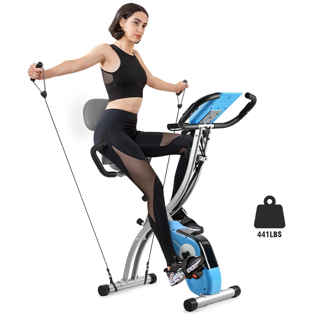 White Magnetic Folding Exercise Bike I52171