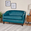 Teal Leather Loveseat G540