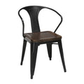 Black Walnut Metal Dining Chairs with Arms R3305