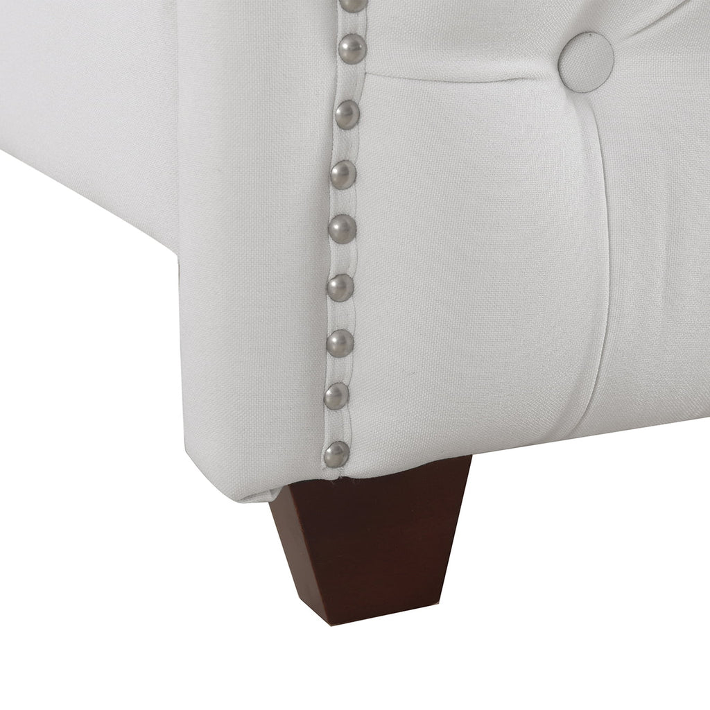Tufted Wingback King Bed Bright White F8686