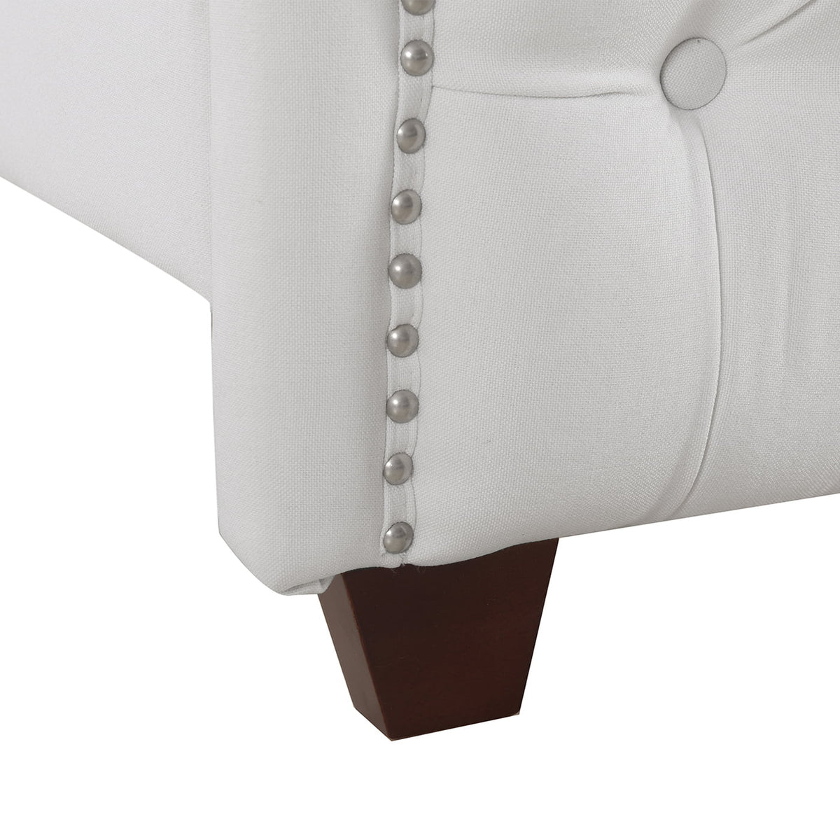 Tufted Wingback King Bed Bright White F8686