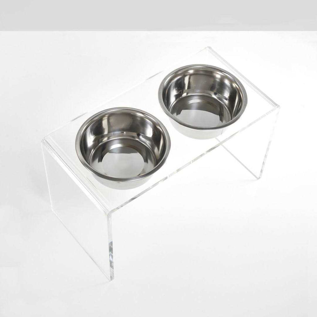 Clear Double Bowl Pet Feeder A388057