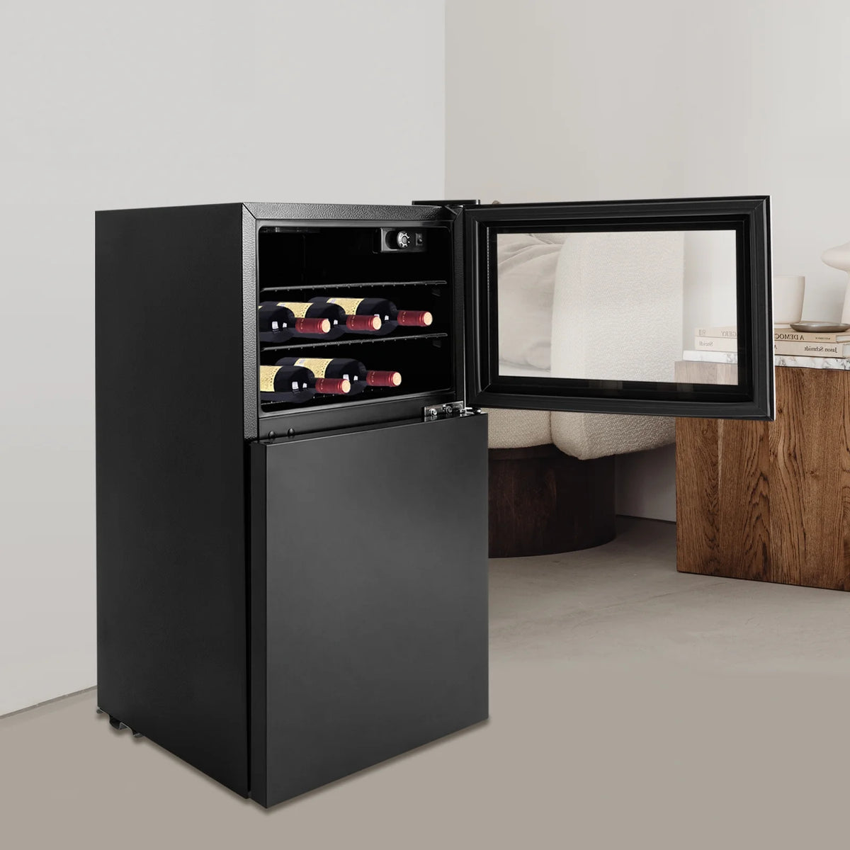 34 Inch Dual Zone Wine Cooler Beverage Refrigerator G440056