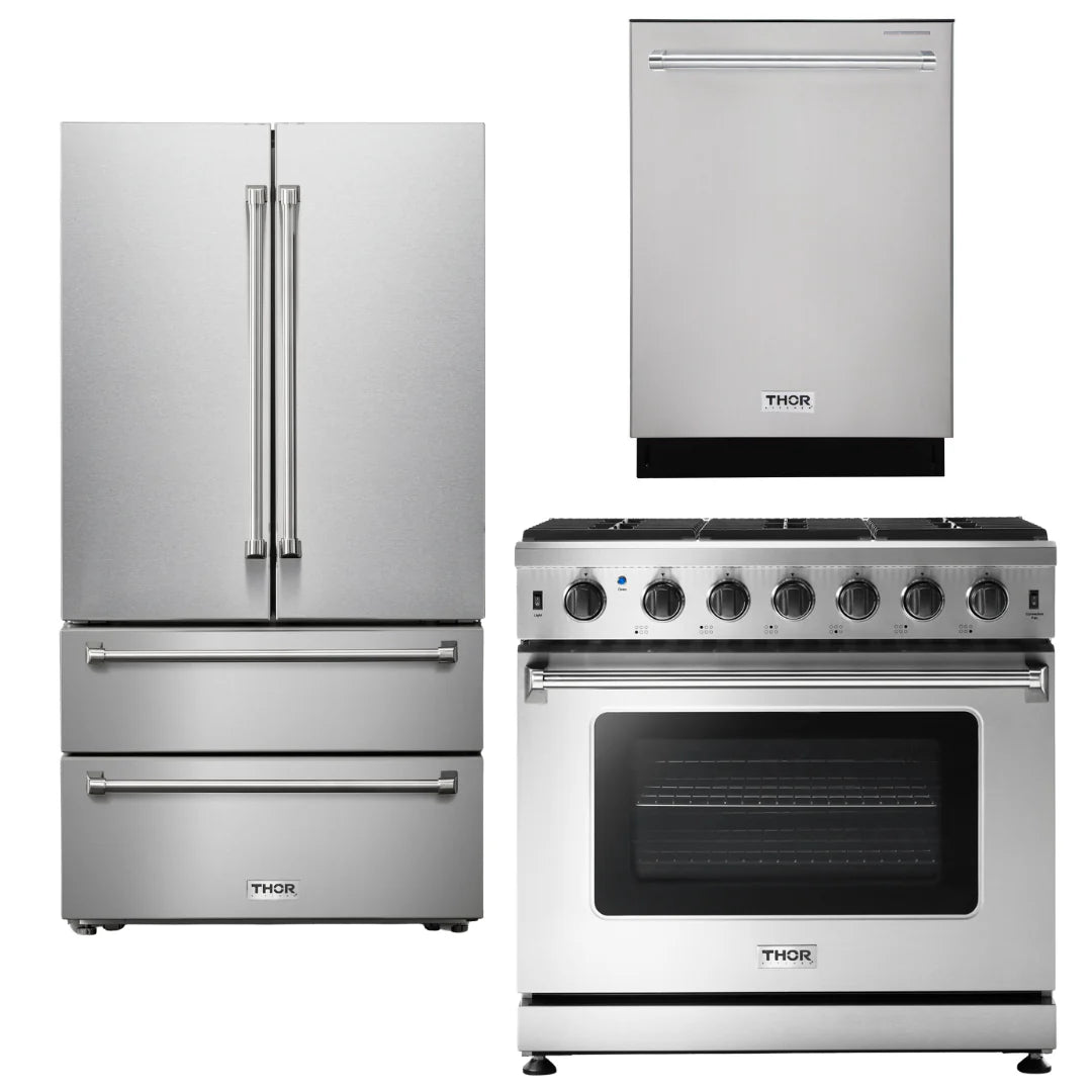 36 Propane Range, Refrigerator, Dishwasher C123