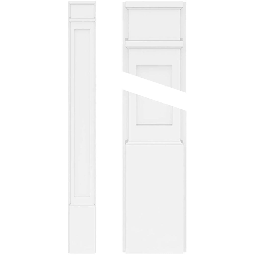 Flat Panel PVC Pilaster with Decorative Capital & Base (Pair) S887
