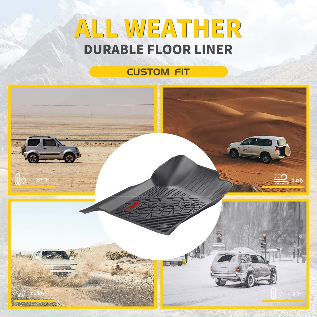 Black TPE Floor Mats for Jeep Wrangler JL 4 Doors Full Set U1324