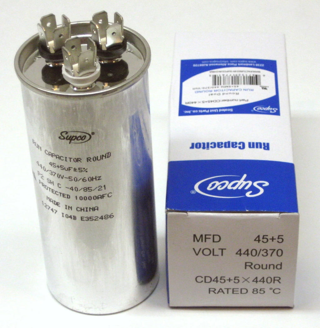 HVAC Motor Round Dual Run Capacitor 45 + 5 MFD 440 Volts U598236