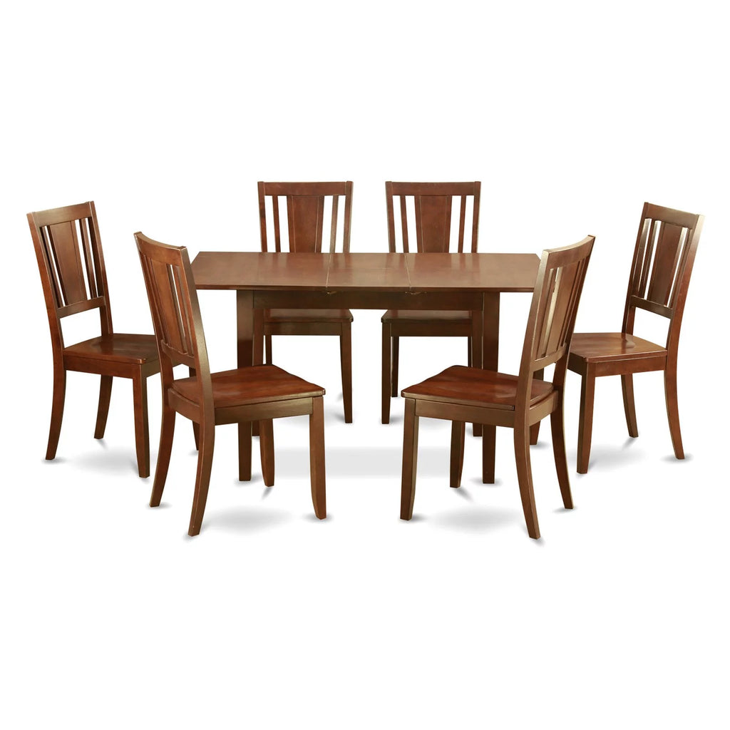 7 Pc Dining Table Set with Leaf and 6 Chairs V5991