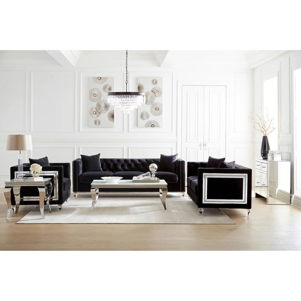 Black Upholstered Living Room Set U48465