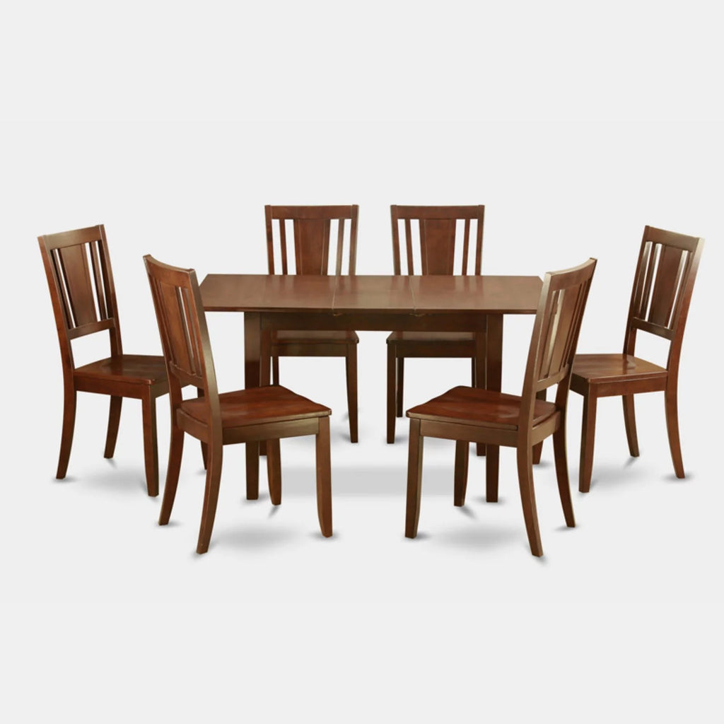 7 Pc Dining Table Set with Leaf and 6 Chairs V5991