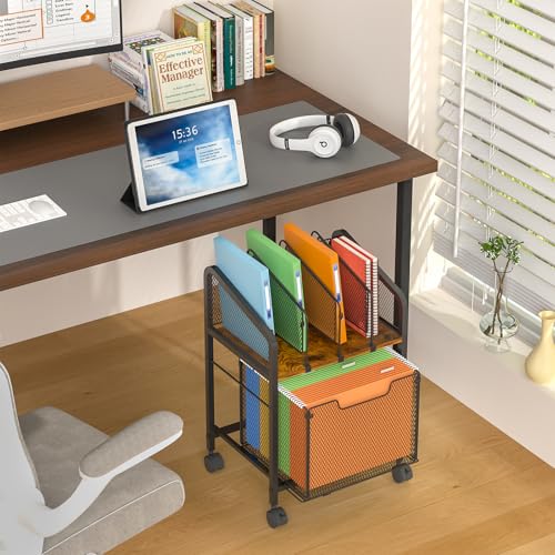 White Rolling File Cabinet with Adjustable Dividers L12772