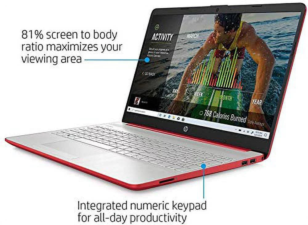 15.6" HD Laptop Intel Pentium Gold 16GB DDR4 256GB SSD Windows 11 Pro Scarlet Red Z702819