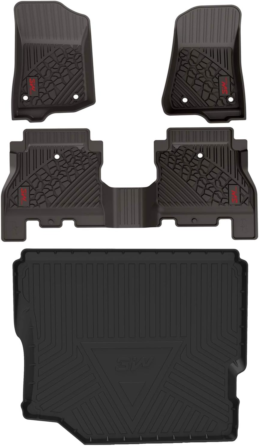 Black TPE Floor Mats for Jeep Wrangler JL 4 Doors Full Set U1324