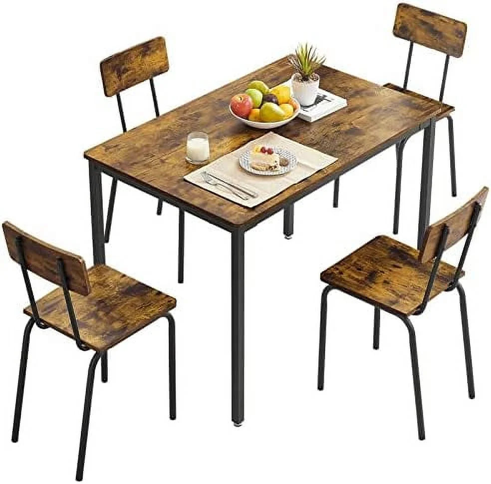 3 Piece Metal and Wood Table and Stools Set K7034