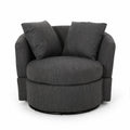 Charcoal and Black Upholstered Swivel Club Chair T679241