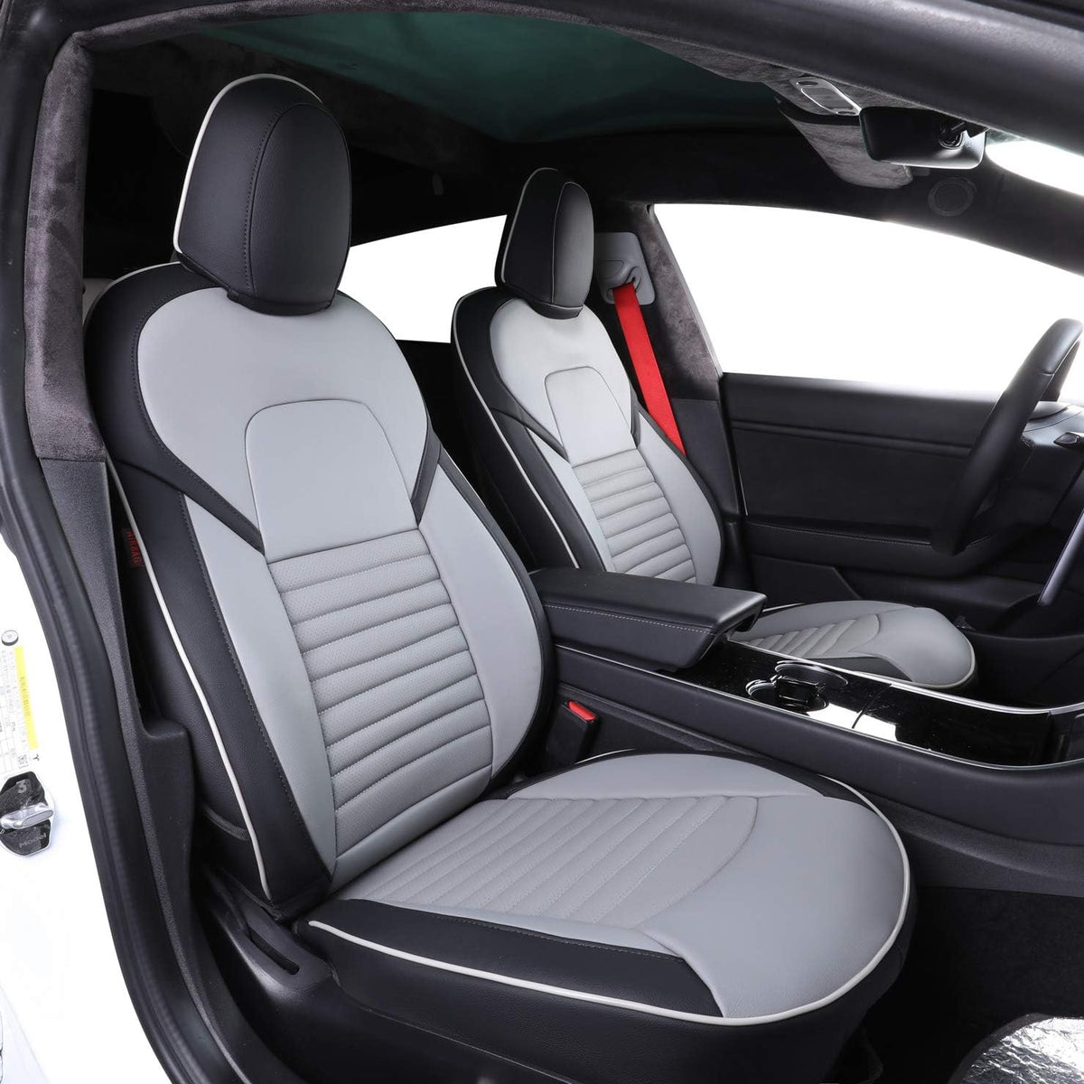 Custom Fit Full Set Car Seat Covers Leatherette Black J8864