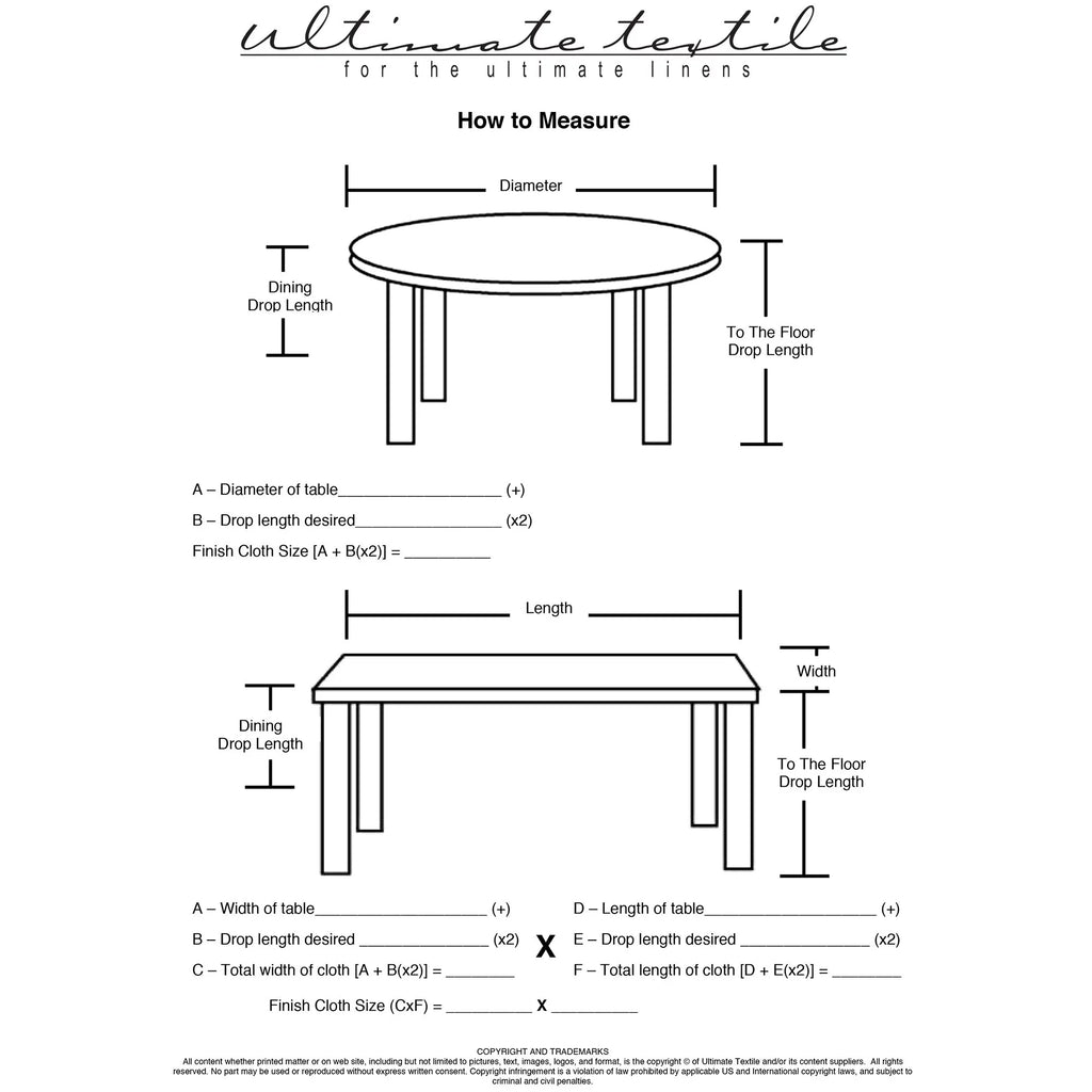 72-Inch Round Tablecloth U919