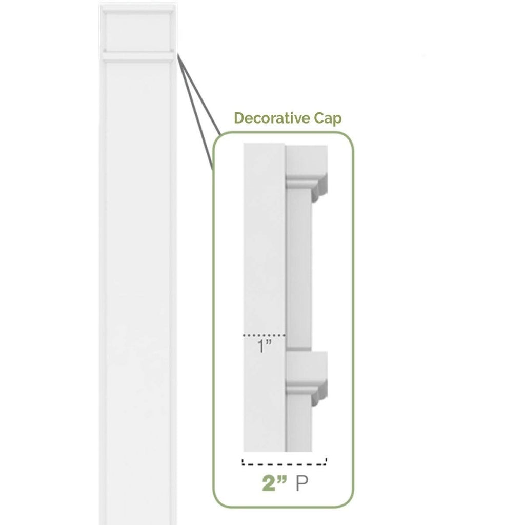 PVC Flat Panel Pilaster with Capital & Base (Pair) Q625