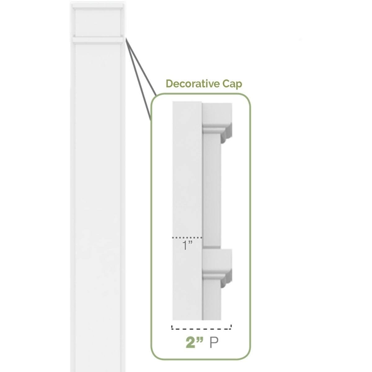 PVC Flat Panel Pilaster with Capital & Base (Pair) Q625
