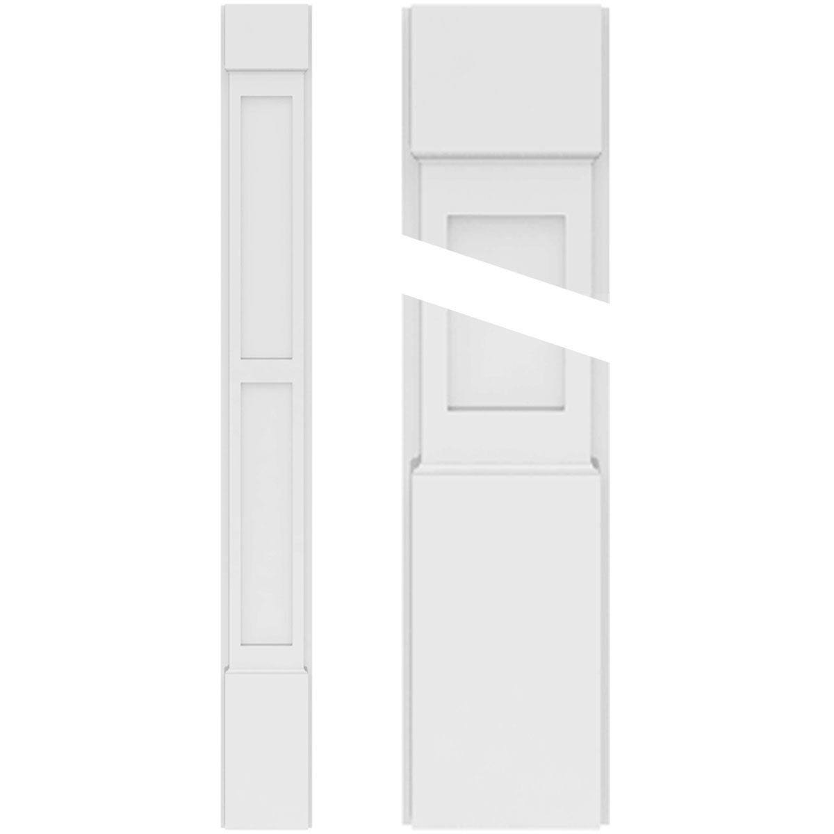 PVC Flat Panel Pilaster with Capital & Base (Pair) Q625