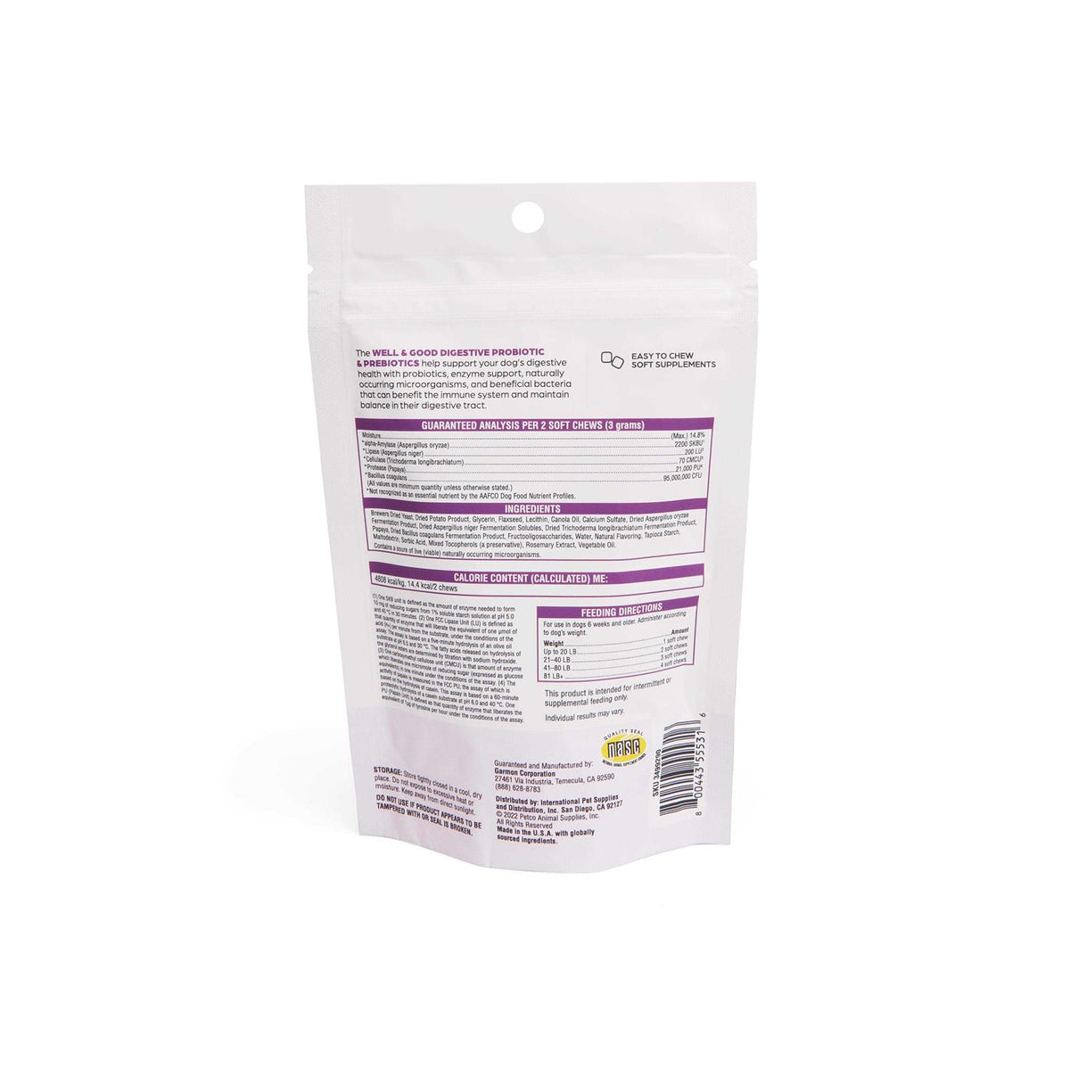 Digestive Enzymes with Probiotics Soft Dog Chews M725